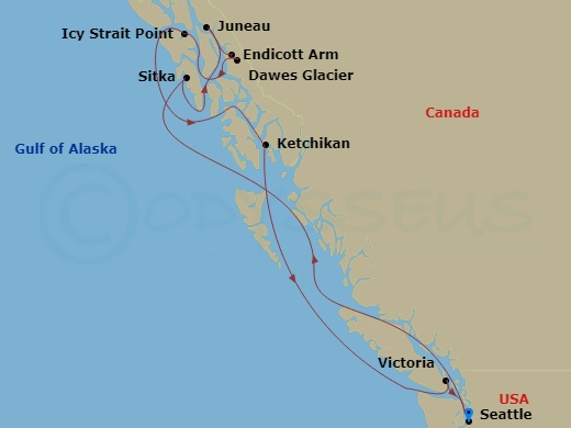 7-night Alaska Cruise: Dawes Glacier, Juneau & Ketchikan