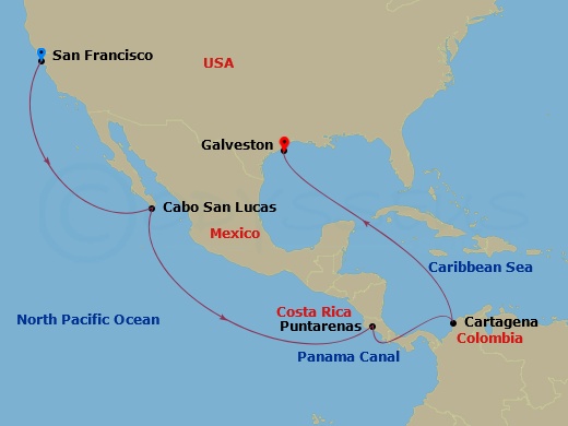 15-night Carnival Journeys Cruise - Panama Canal
