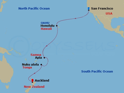 18-night San Francisco To Auckland Cruise