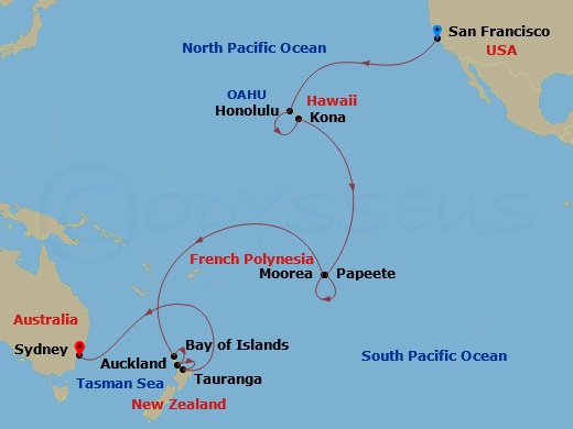 25-night San Francisco to the South Pacific Cruise