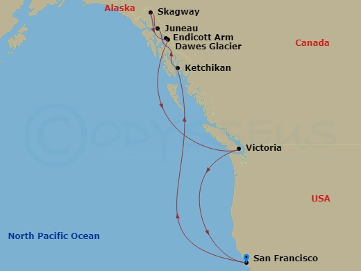 10-night Inside Passage (Roundtrip San Francisco) Cruise