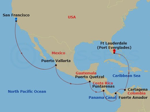 16-night Panama Canal - Ocean To Ocean Cruise