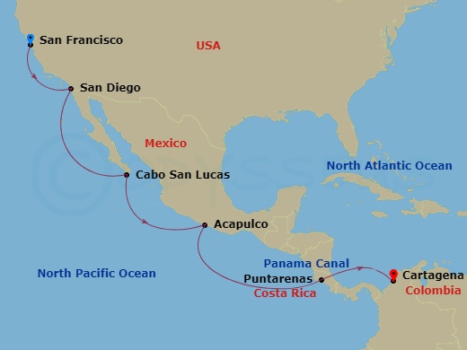 13-night San Francisco to Cartagena Cruise