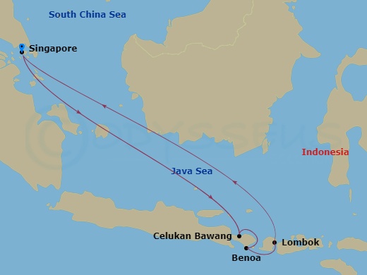 8-night Bali Adventure Cruise Itinerary Map