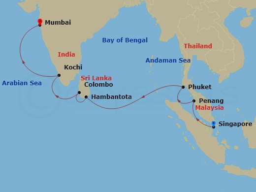 12-night India, Sri Lanka & Thailand Cruise