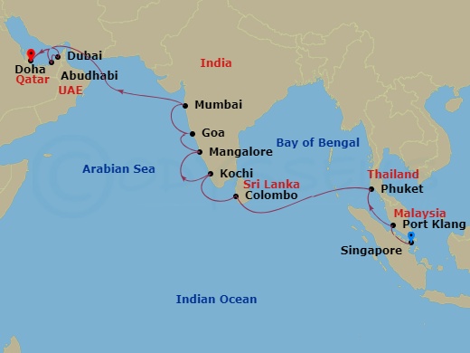 14-night Asia & Middle East Cruise