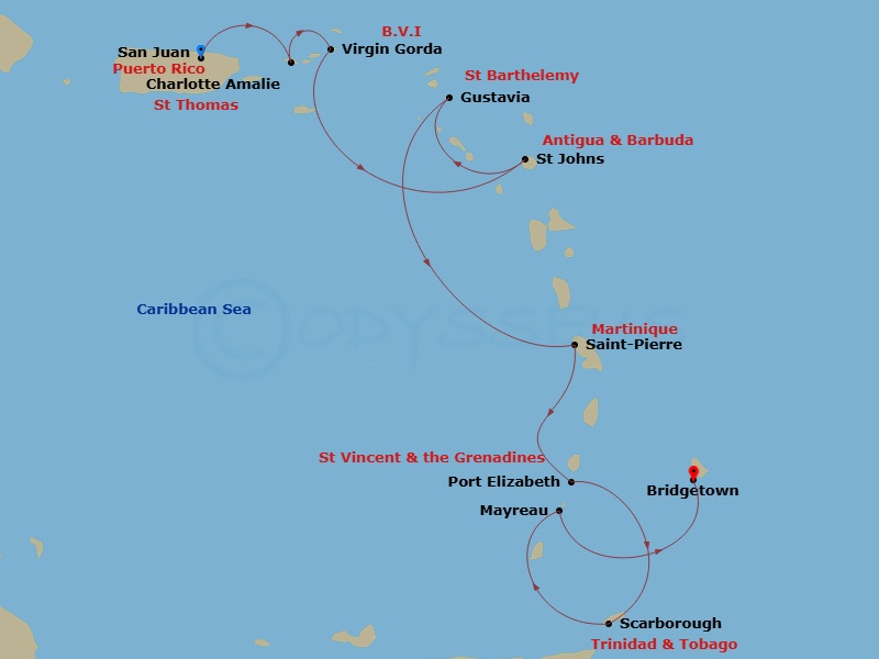 10-night Southern Caribbean Voyage: Antigua, St.Barts & Martinique