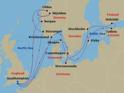 21-night Norwegian Fjords & Scandinavia Cruise