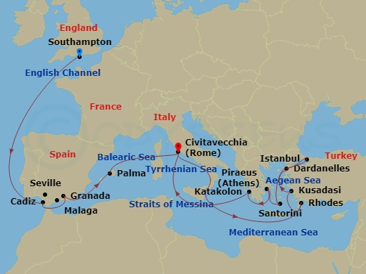22-night Mediterranean And Greek Isles Cruise