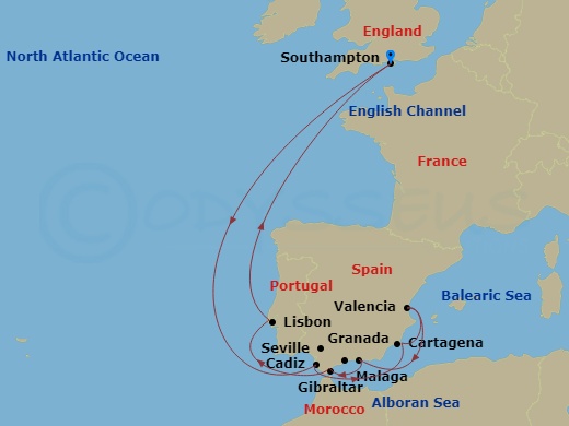 14-night Atlantic Coast Adventure Cruise Itinerary Map