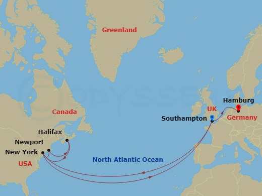 23-night Roundtrip Transatlantic Crossing including Canada/New England Cruise