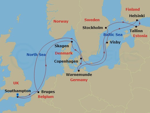 Itinerary map