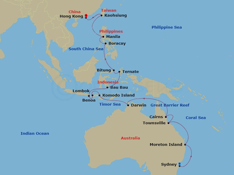30-night Australia, Indonesia & The Philippines Cruise