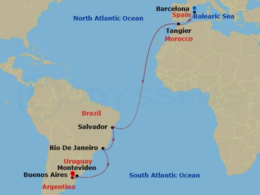 16-nights Spain To Argentina Transatlantic Cruise