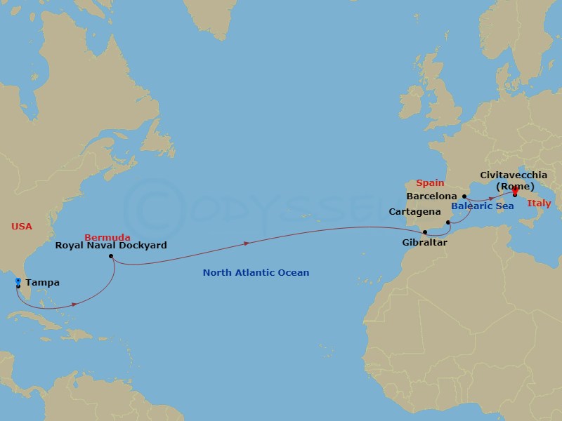 16-night Bermuda & Spain Transatlantic Cruise