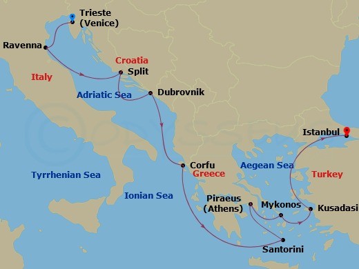 9-night Greek Isles: Santorini, Athens & Croatia Cruise