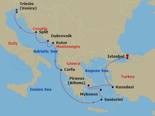 10-night Greek Isles: Santorini, Athens & Croatia Cruise
