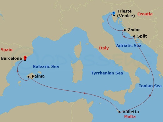 7-night Central Mediterranean Cruise