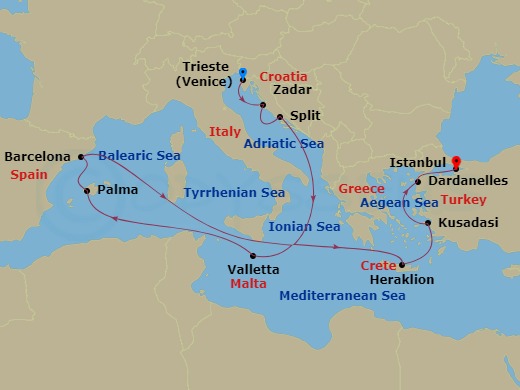14-night Istanbul, Greek Islands And Mediterranean Cruise