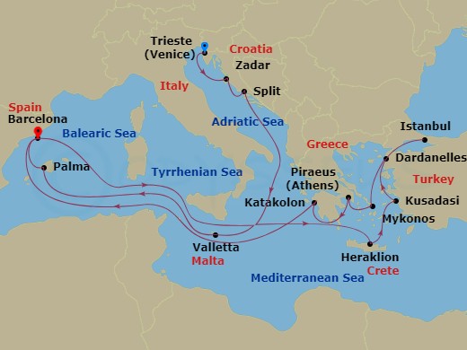 21-night Istanbul, Greek Islands And Mediterranean Cruise