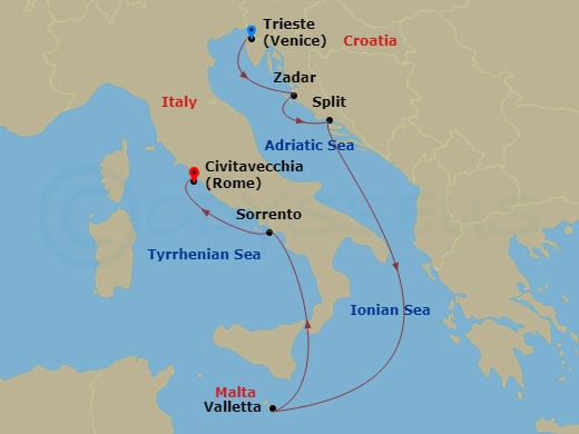 7-night Central Mediterranean Cruise