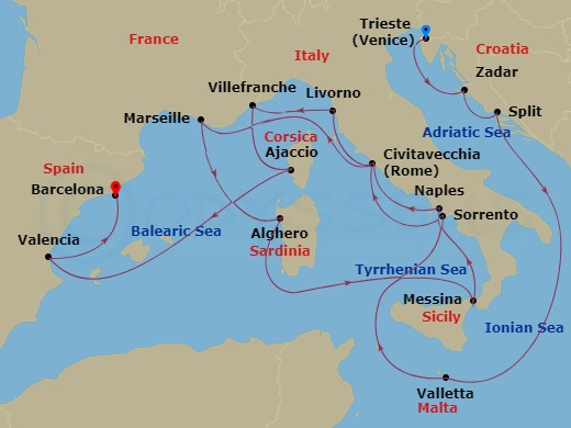 21-night Adriatic And Western Mediterranean Cruise
