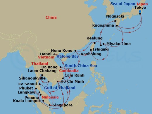 42-night Japan & Southeast Asia Grand Adventure Cruise