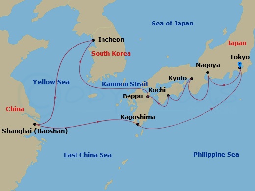 14-night Emperors of the East Cruise – Tokyo to Tokyo