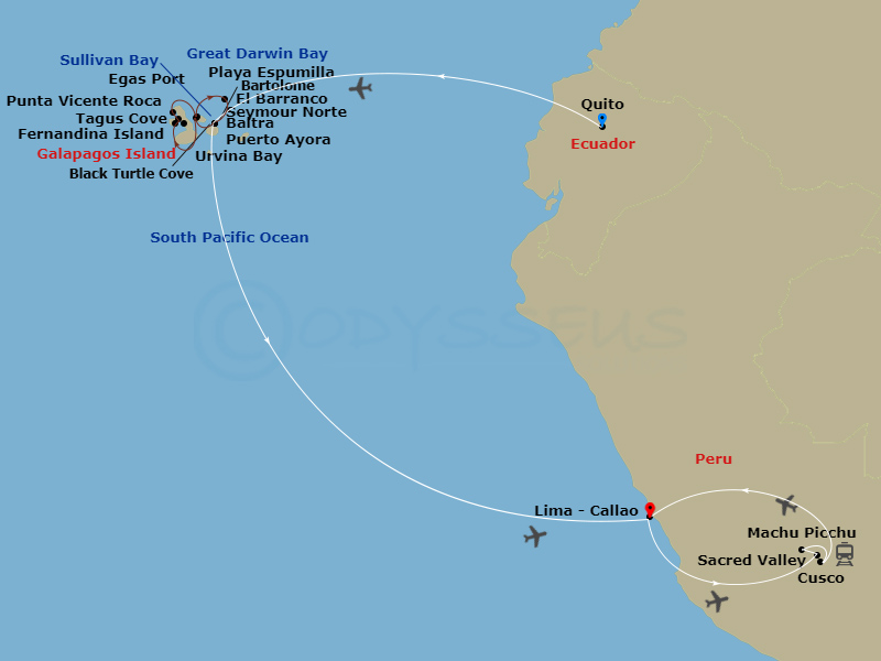 16-night Galápagos Northern Loop and Machu Picchu Cruise/Land Package