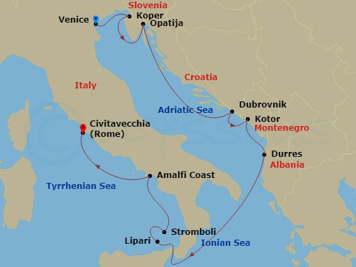 10-night Dalmatian Coast & Italy Cruise