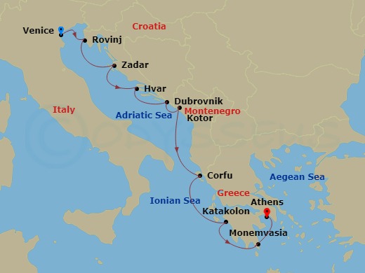 10-night Adriatic Archipelagos and Greek Goddesses Cruise