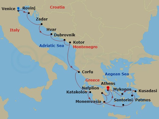17-night Star Collector – Adriatic Old Towns and Aegean Islands Cruise
