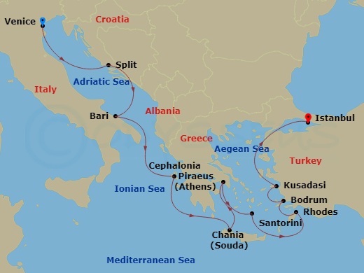 12-night Italy, Greek Isles & Turkey Cruise