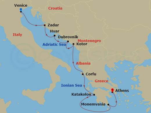 9-night Adriatic Archipelagos and Greek Goddesses Cruise