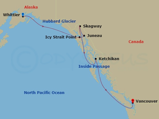 7-night Alaska - Southbound: Hubbard Glacier & Skagway Cruise