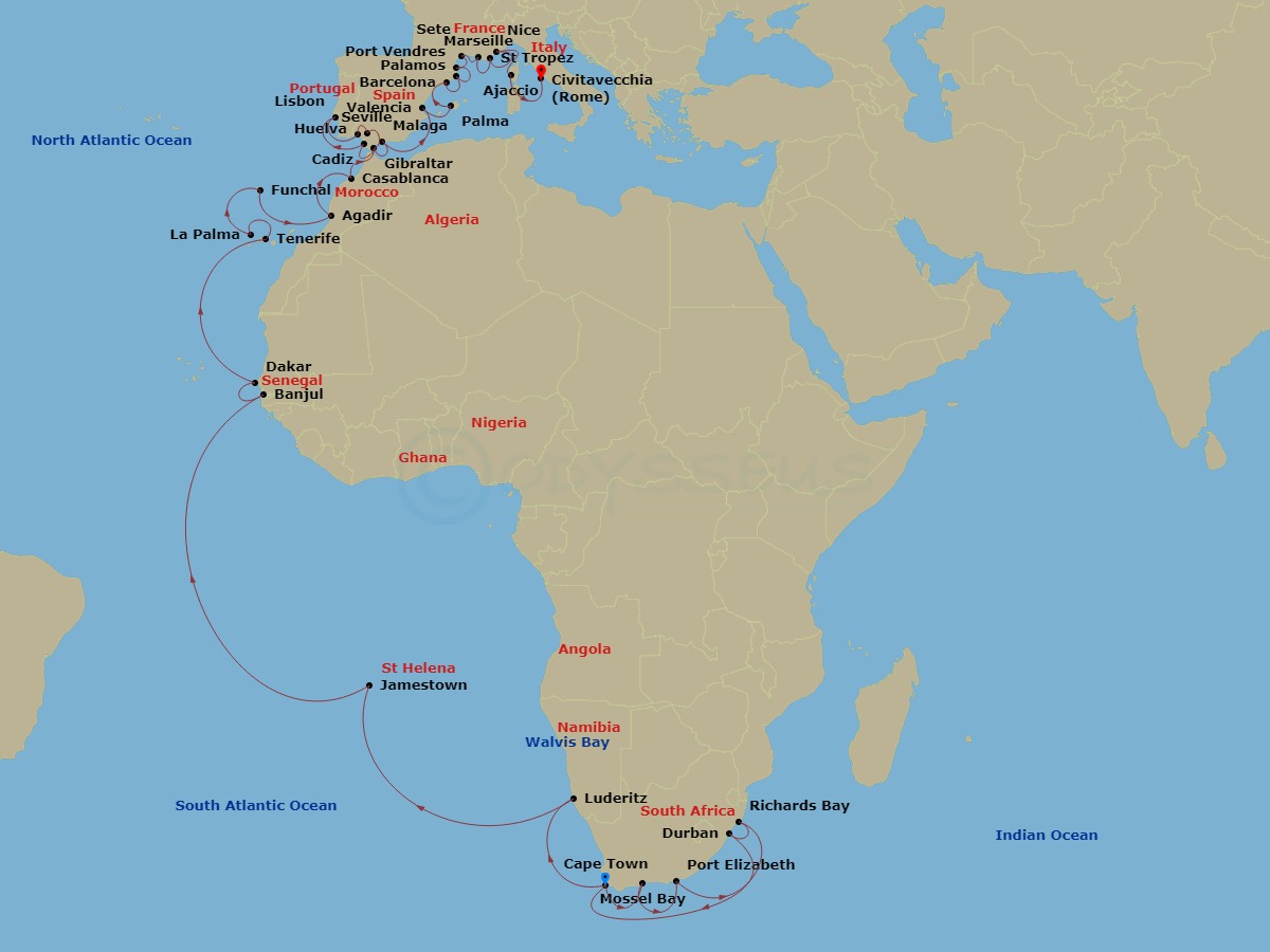61-night South Africa To Italy Grand Voyage