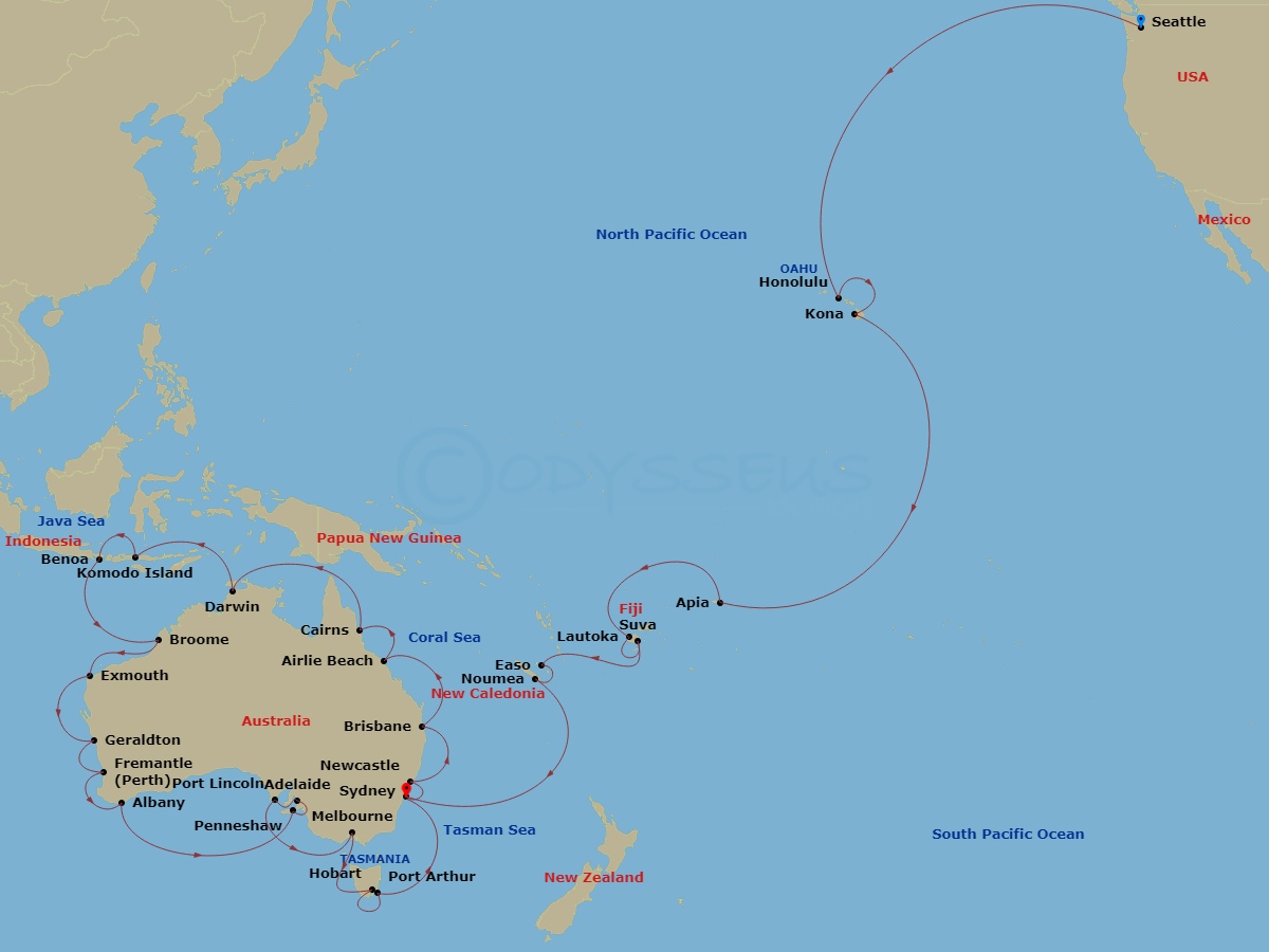 58-night South Pacific & Australia Circumnavigation Collector Cruise