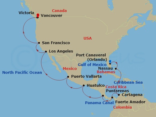 21-night Panama Canal & Pacific Coast Cruise