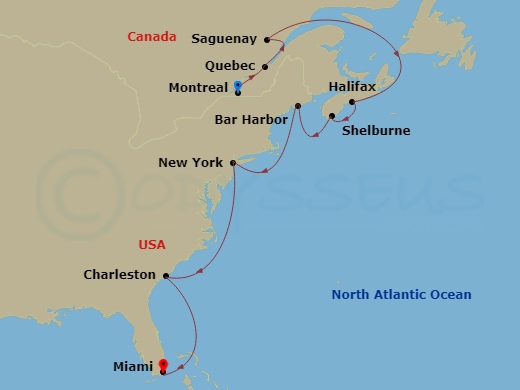 14-night Atlantic Coast Harbors Cruise