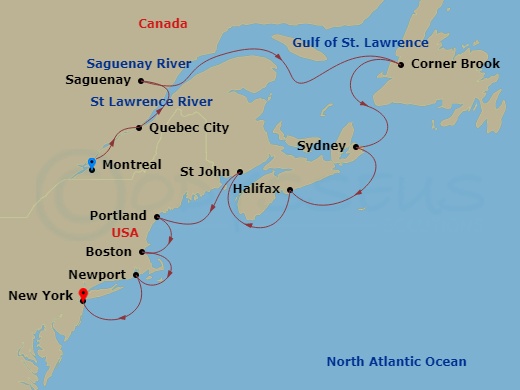 11-night Autumnal Allure Voyage Itinerary Map