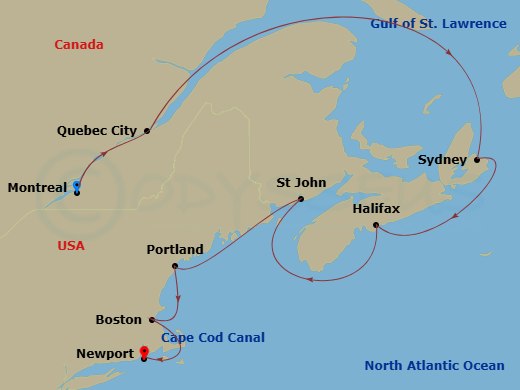 Itinerary map