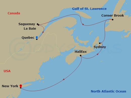 7-night Canada & New England Cruise Itinerary Map