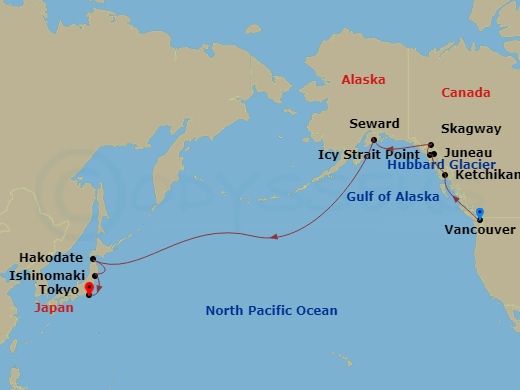 18-night Transpacific: Alaksa & Japan - Hubbard Glacier Skagway & Juneau Cruise