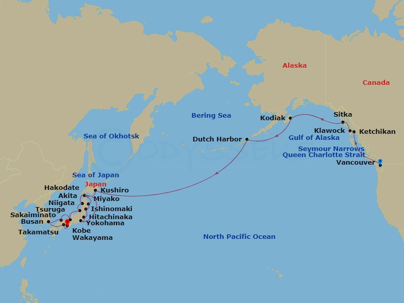 34-night Pacific Passage & Japan's Fall Foliage Cruise