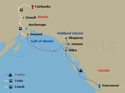 10-night Alaska Interior Express Cruisetour #2A