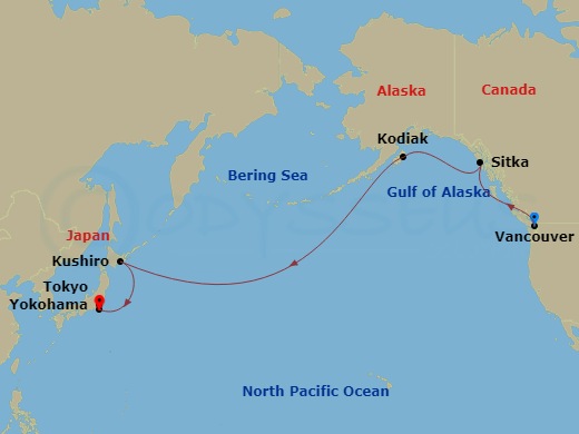13-night North Pacific Crossing Cruise